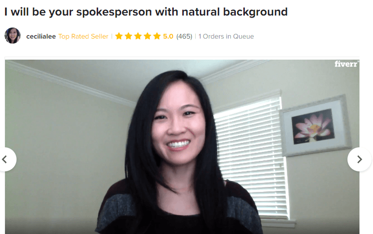 Perpetual income 365 review: using 
 female Spokesperson on Fiverr to lure people