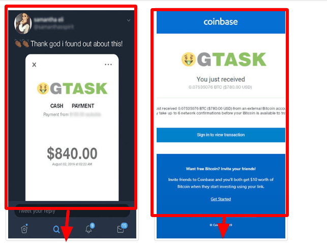 OGtask review: Fake Payment proof used by OGtask to lure people.