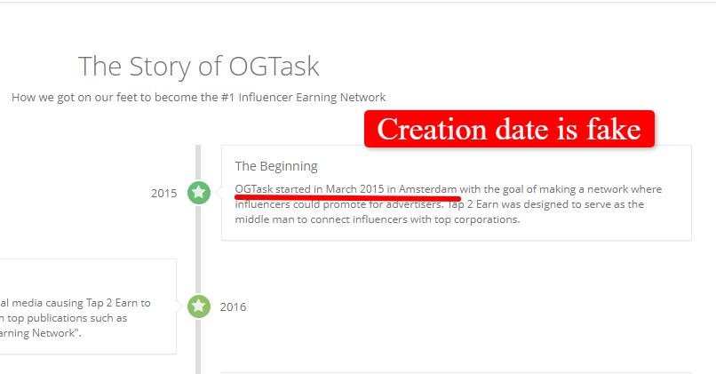 OGtask review: They lie about their company founded date