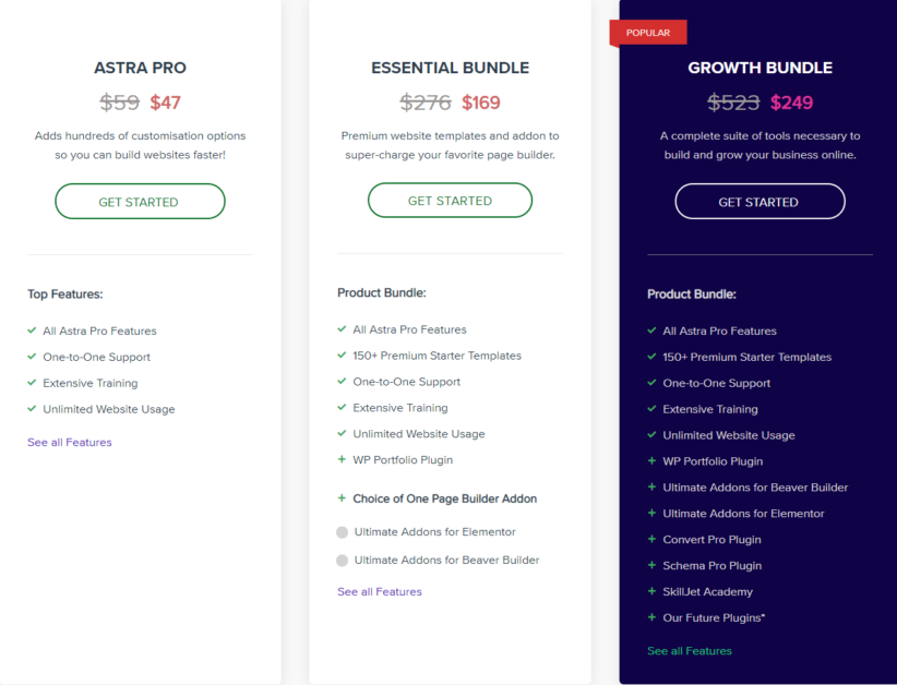 Astra Pro Theme pricing