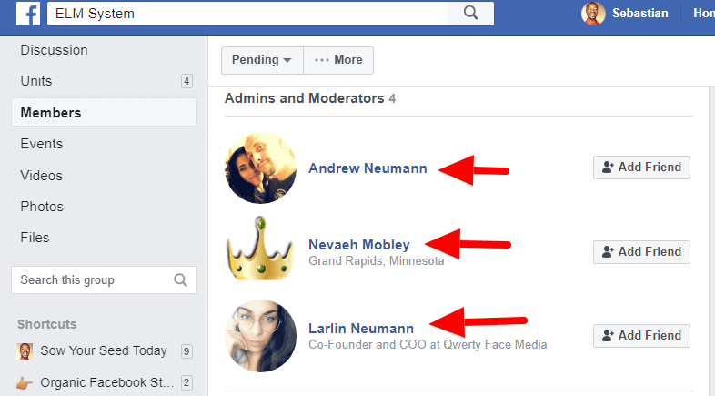 ELM Facebook private group admin.