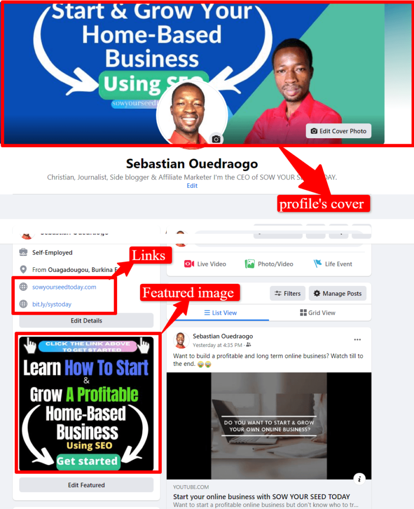 Facebook profile well optimized for leads generation: an overview