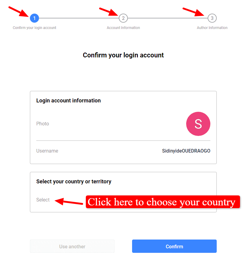 Choose your country name