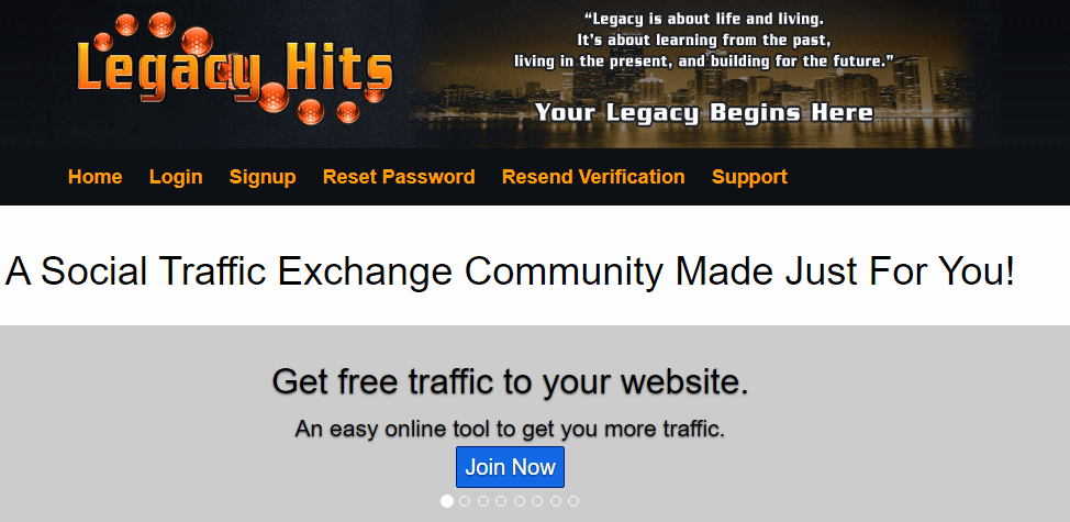 Legacy Hits free traffic exchange tool