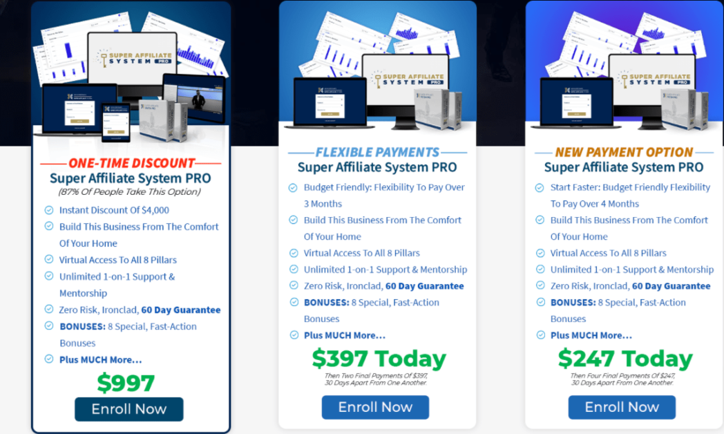 Super Affiliate System Pro review - cost