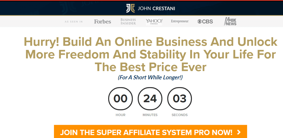 Super Affiliate System home page