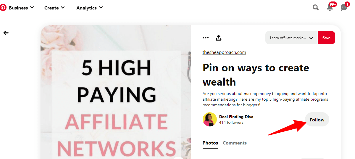 How to find follow ton Pinterest
