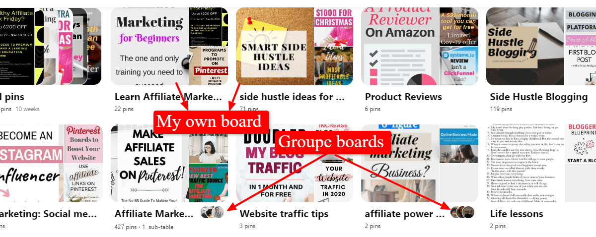 Group boards and simple boards
