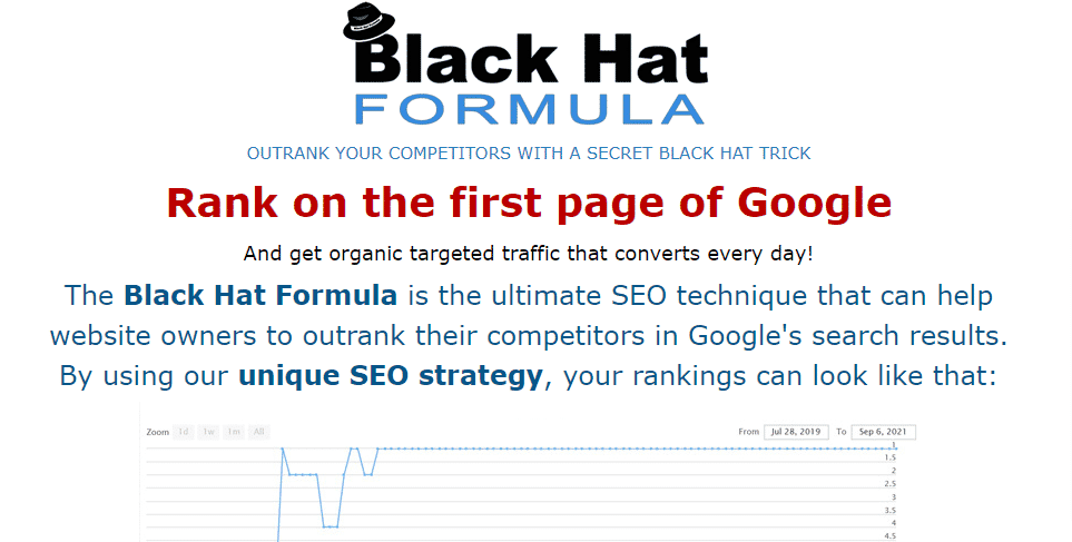 Black Hat Formula review - home page