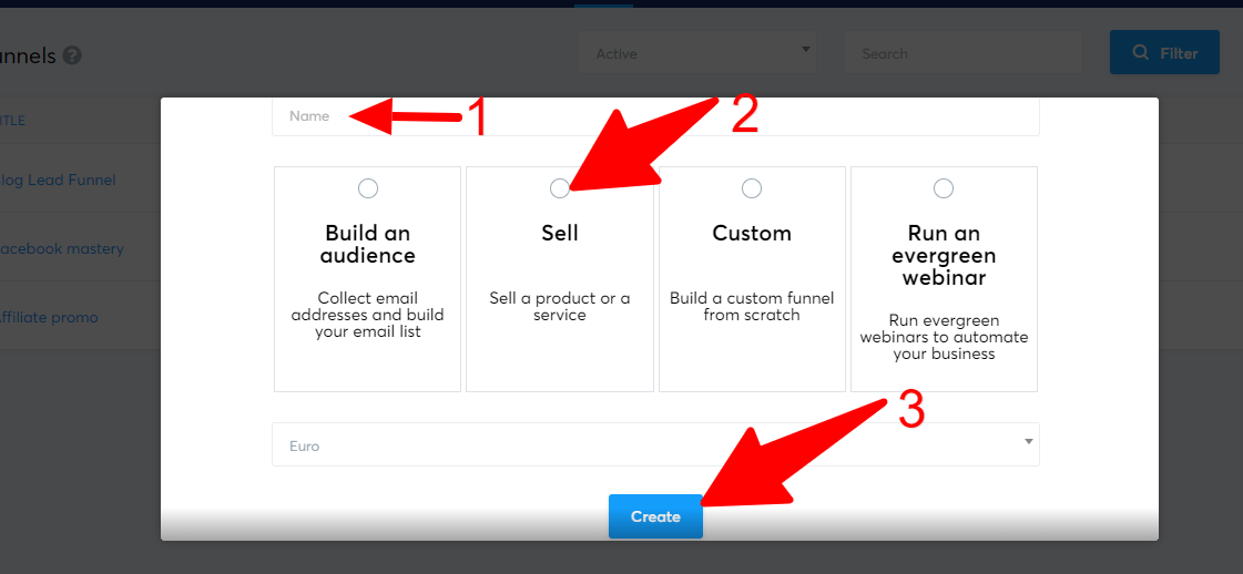 Systeme.io funnels options