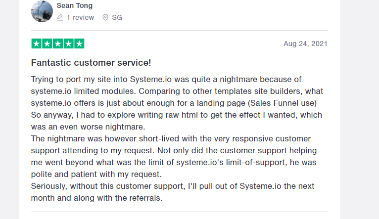 Systeme.io customers testimonial