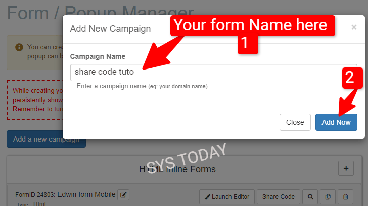 Naming your opt-in form on LeadsLeap